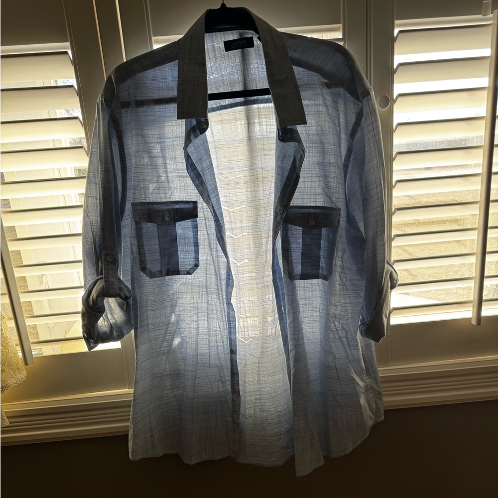 Men’s button down shirt- sheer look